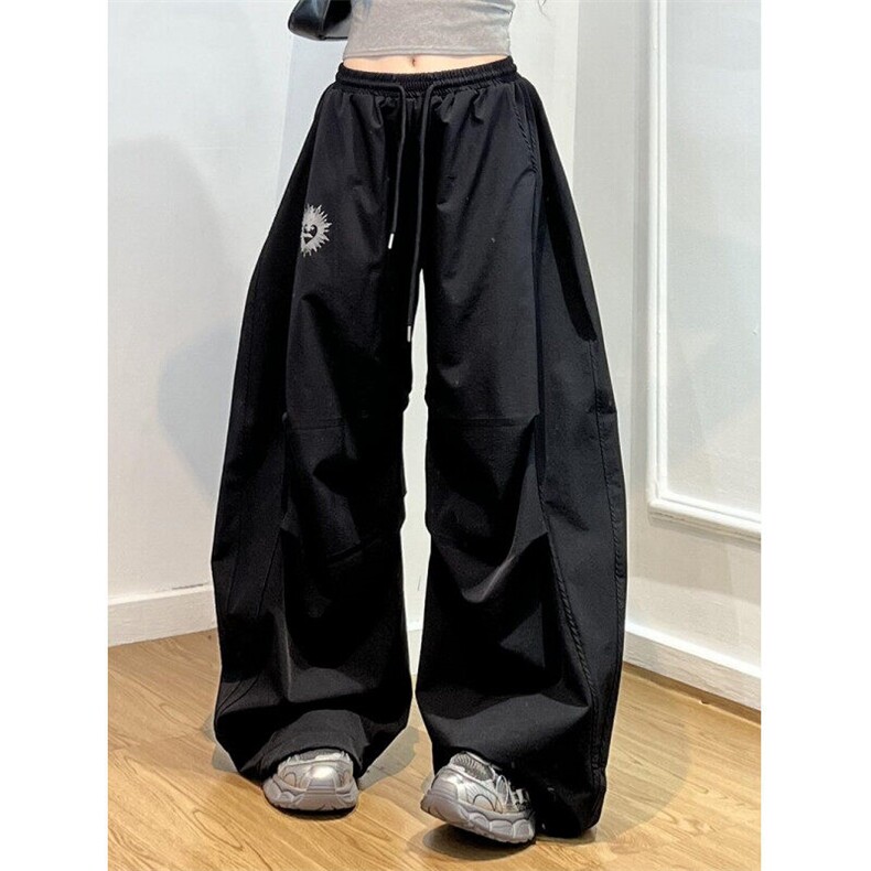 CP1172-P45 潮牌阔腿裤女2025夏季新款嘻哈速干运动裤显瘦休闲裤图片