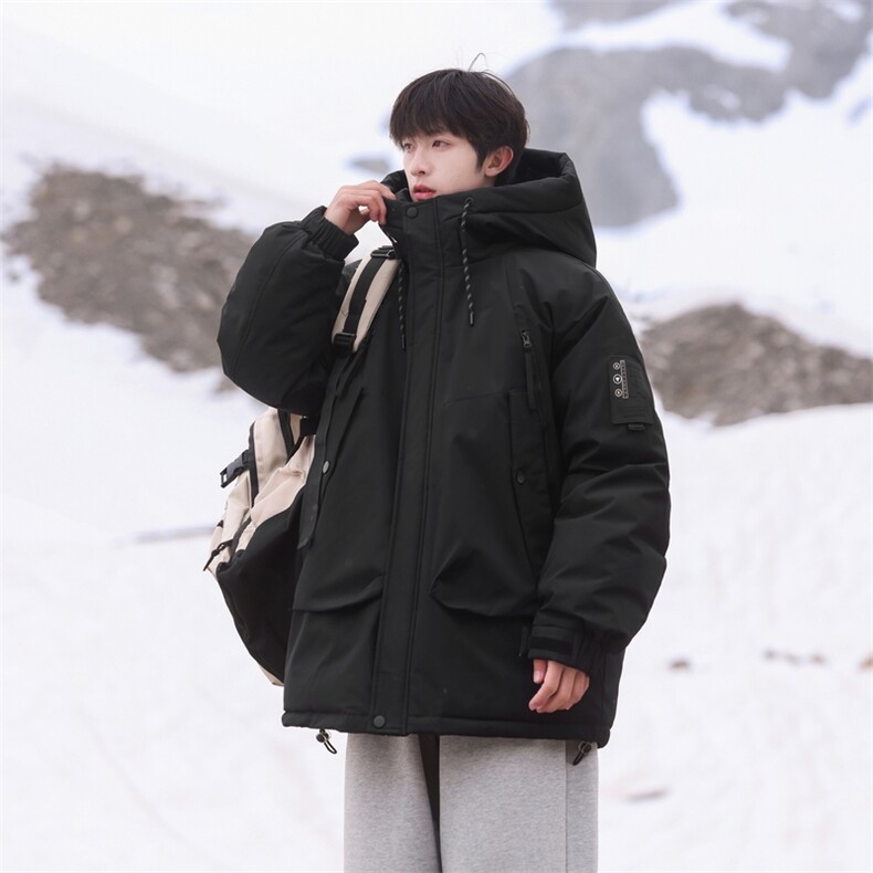 冬季男女登山服白鸭绒连帽纯色工装羽绒服外套A406Y93987P238,男装羽绒服,星座309（原A406）