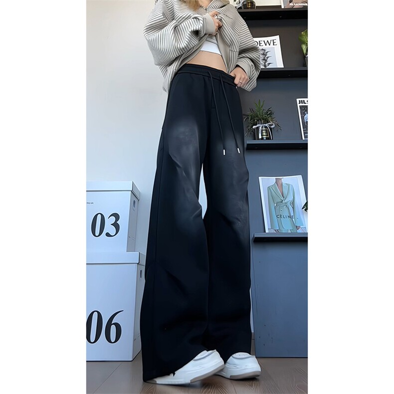 美式复古水洗休闲裤男大码显瘦运动百搭抽绳卫裤K8687-特价P45,男装休闲裤,电商A007