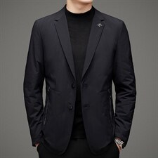 秋冬季新款商务休闲男士西服领中青年外套羽绒服SNNYR88619-P215,男装羽绒服,电商B212（原钱塘6029）