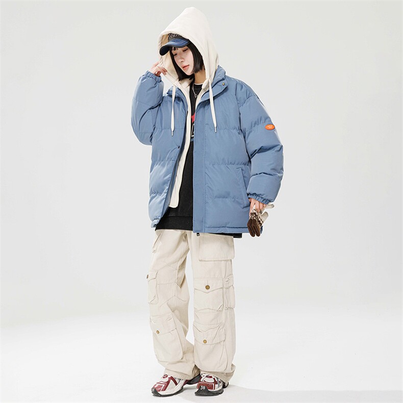 棉衣男三防冬季新款港风宽松连帽假两件加厚棉服914-4-WT08P70,男装棉衣,星座914-4