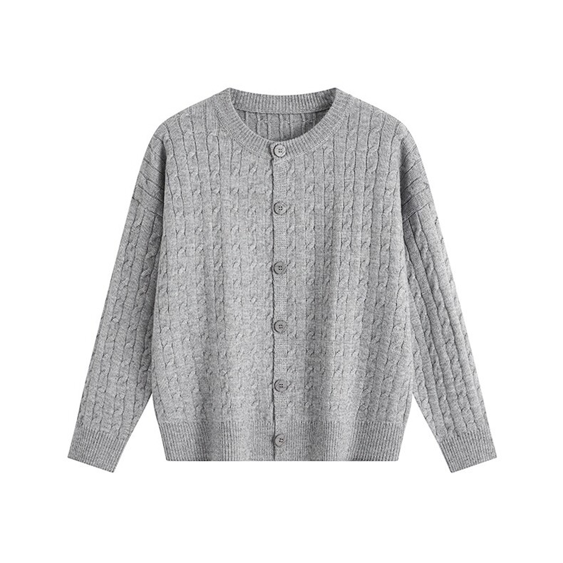 二开M2805-特P60光板纯色针织开衫男宽松简约麻花毛衣外套男装，男装针织衫/毛衣，电商D310B