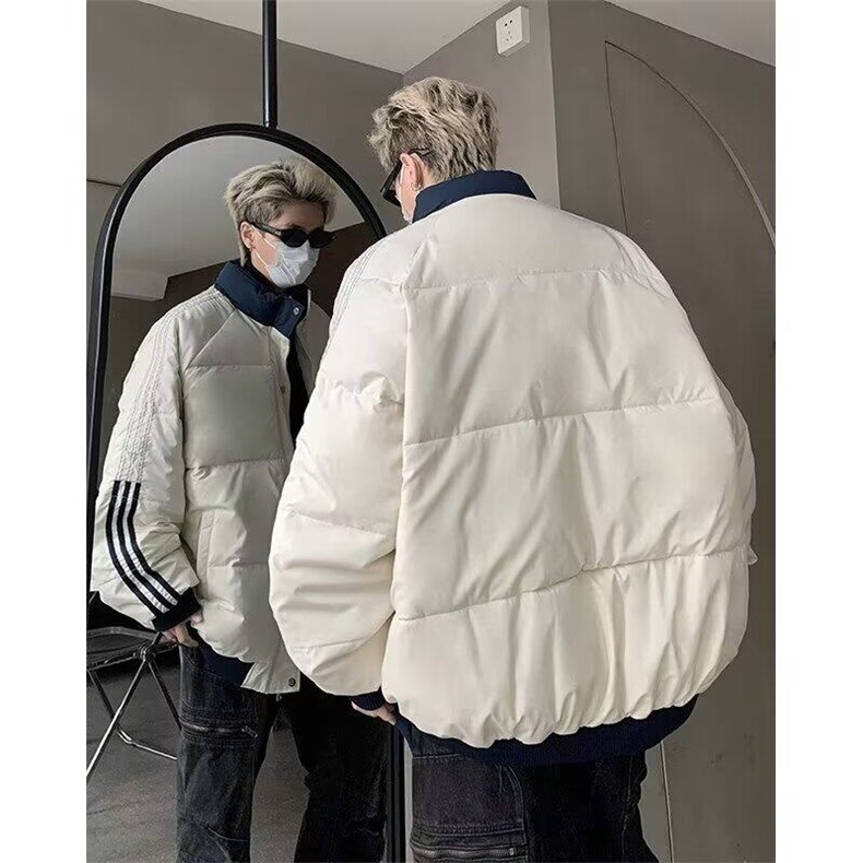 拼接棉衣男冬季三条杠韩系穿搭高级感面包服潮牌外套WT842/P90,男装棉衣,星座506