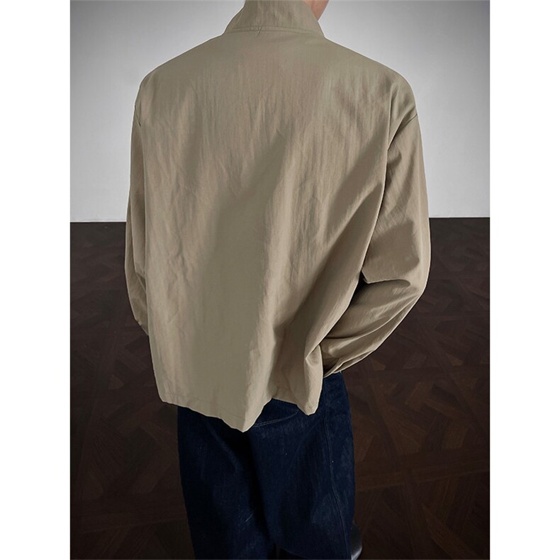 现货CS1161-p55新款高品质小众叠穿开衫大码衬衫上衣外套,男装衬衫,电商A059