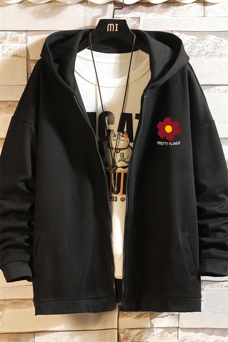KS21257-P38连帽开衫卫衣男运动外套大码班服砖墙,男装卫衣,电商A040A
