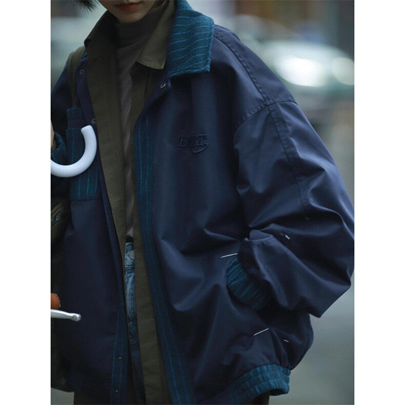 日系复古拼接棒球服夹克男春秋潮牌宽松拼色工装外套J631,男装夹克,星座1116A（原606A-3）