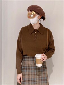 韩系小领毛衣,女装针织衫/毛衣,驿谷