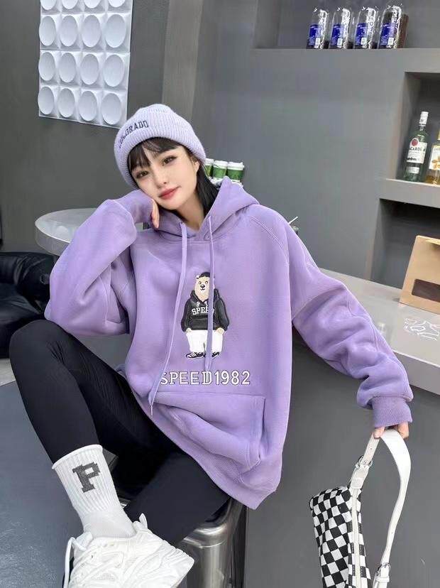 重工有设计点加绒卫衣，女装卫衣/绒衫，泽妤