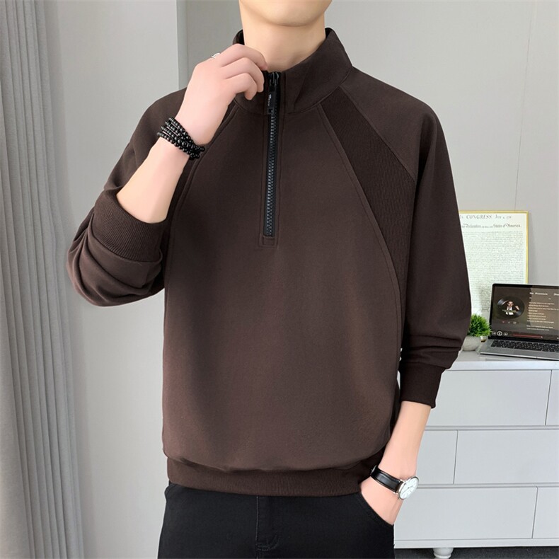 2025新款秋冬立领上衣时尚拼接男士高级感卫衣,男装卫衣,星座1206（原A206）