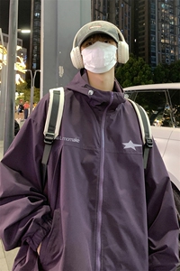 港风23新款秋季时尚百搭宽松字母印花夹克外套F6381P65控88图片