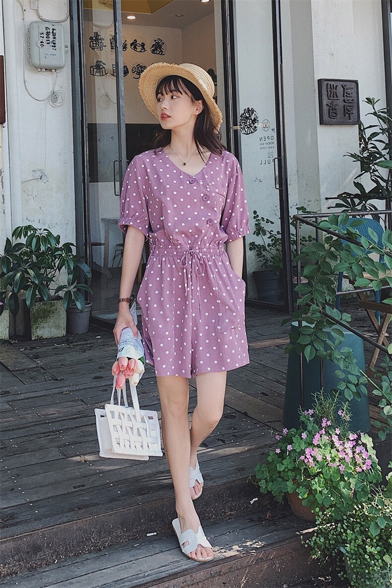 现货2021夏季新款雪纺波点连体裤套装浙宝292A货号W010,女装连衣裙,时倾STUDIO