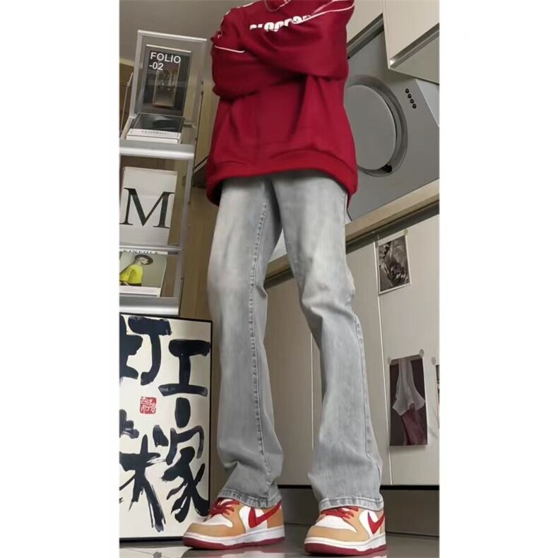 2025现货美式vibe风裤子高街潮痞帅弹力直筒牛仔裤男KN87P50,男装牛仔裤,电商D325