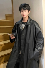 8XL-M诺丁山皮衣夹克外套男长款美式复古情侣风衣PY860P138控158，男装夹克，电商D206-1