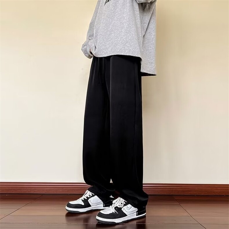 冷淡风男装高级感裤子高街ins潮牌垂感拖地裤西裤K045P30,男装休闲裤,星座1116-2