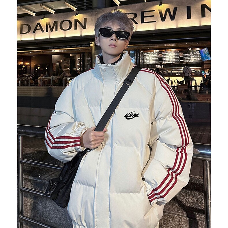 现货假两件格子羽绒棉衣抖音得物二开冬季棉服加厚外套BMY204,男装棉衣,电商A486