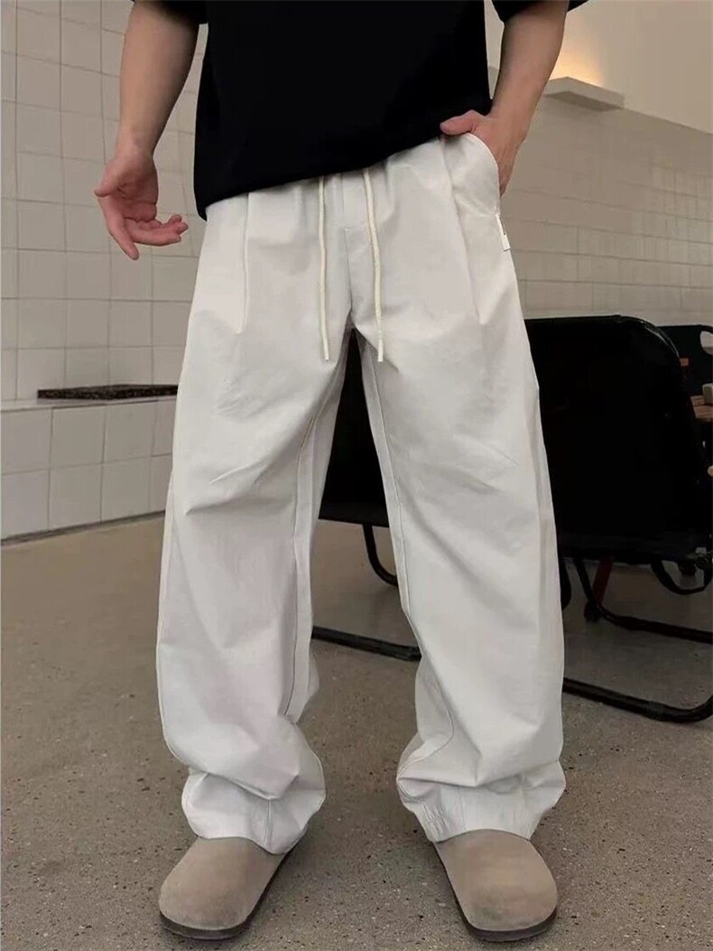 （网图）抖音美式弯刀裤春夏高级感直筒休闲裤潮牌长裤P35,男装休闲裤,电商C306-1
