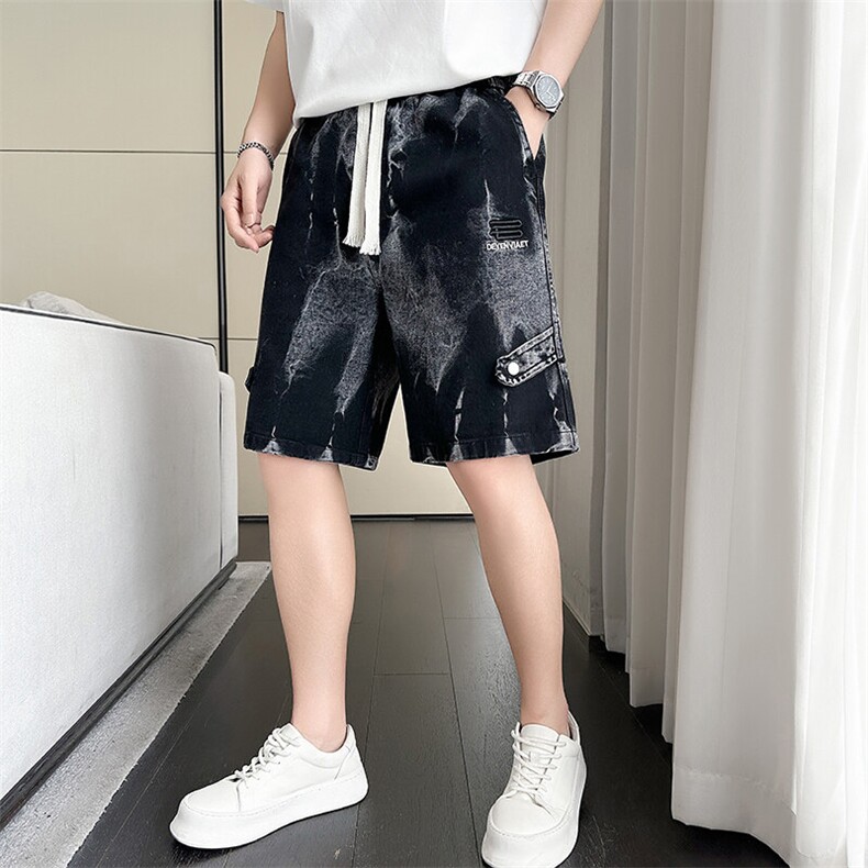 301A-1 DK10 P58控78 店主风社会小伙夏季水洗五分牛仔短裤 潮图片