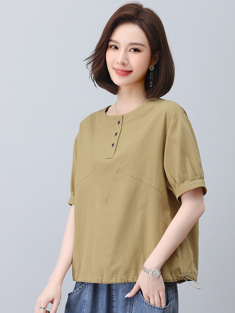 新款夏季宽松显瘦短袖T恤女韩版百搭休闲上衣时尚简约女装,女装T恤,悦见她
