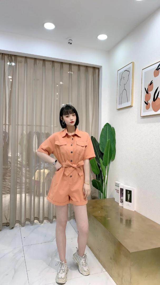 夏季新款彩色连体短裤，女装，吸引力