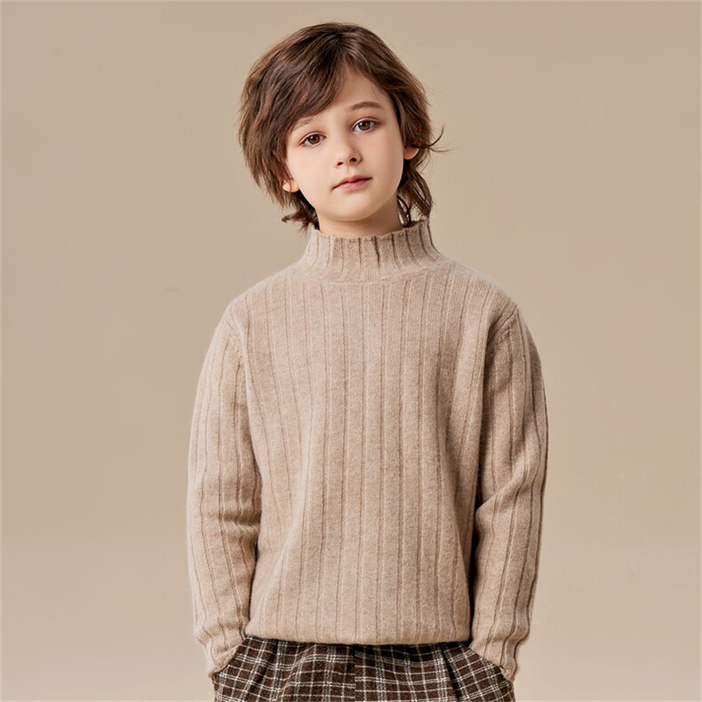 2025新款男女通用半高领儿童14岁以上,童装儿童羊绒衫,六一童装