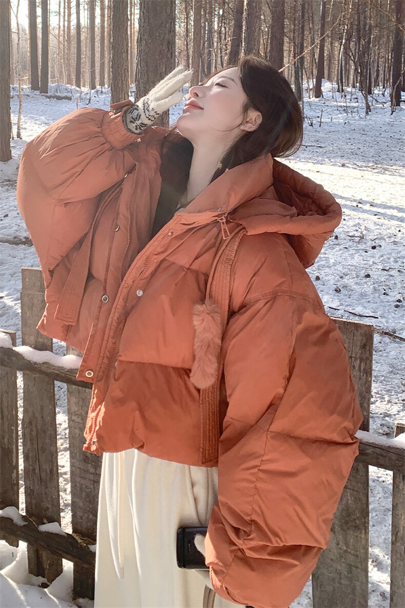新款已出货连帽短款羽绒服2C007-529-P265-K398（50绒）,女装羽绒服,2C007