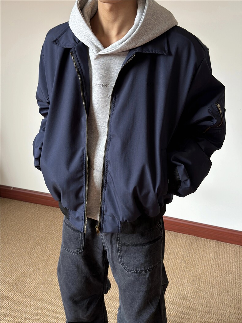 MY02-尺码M-3XL-特P65-Cleanfit翻领飞行夹克保暖棉服bomber外套,男装夹克,星座1811B