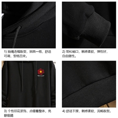 WY2257-P35纯连帽卫衣男大码运动帽衫宽松薄砖墙，男装卫衣，电商A040A