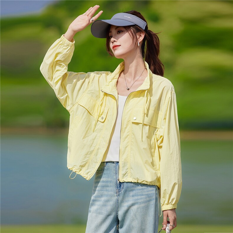 现货2026夏季新款时尚两件套城市户外宽松型休闲妈妈轻薄短外套,女装防晒衣,靓衣阁