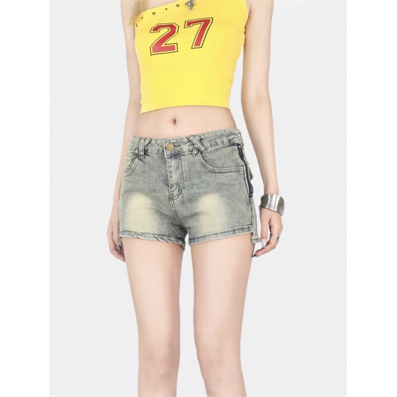 7873-P38弹力牛仔超短裤女装夏季紧身性感热裤直筒阔腿裤图片