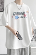 已注册/夏季内景纯棉卡通情侣圆领短袖T恤男潮宽松体恤DT9727/P25，男装T恤，电商B316