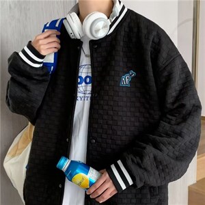 春秋高级运动外套ins潮牌港风夹克华夫格棒球服男 W3764-P58图片