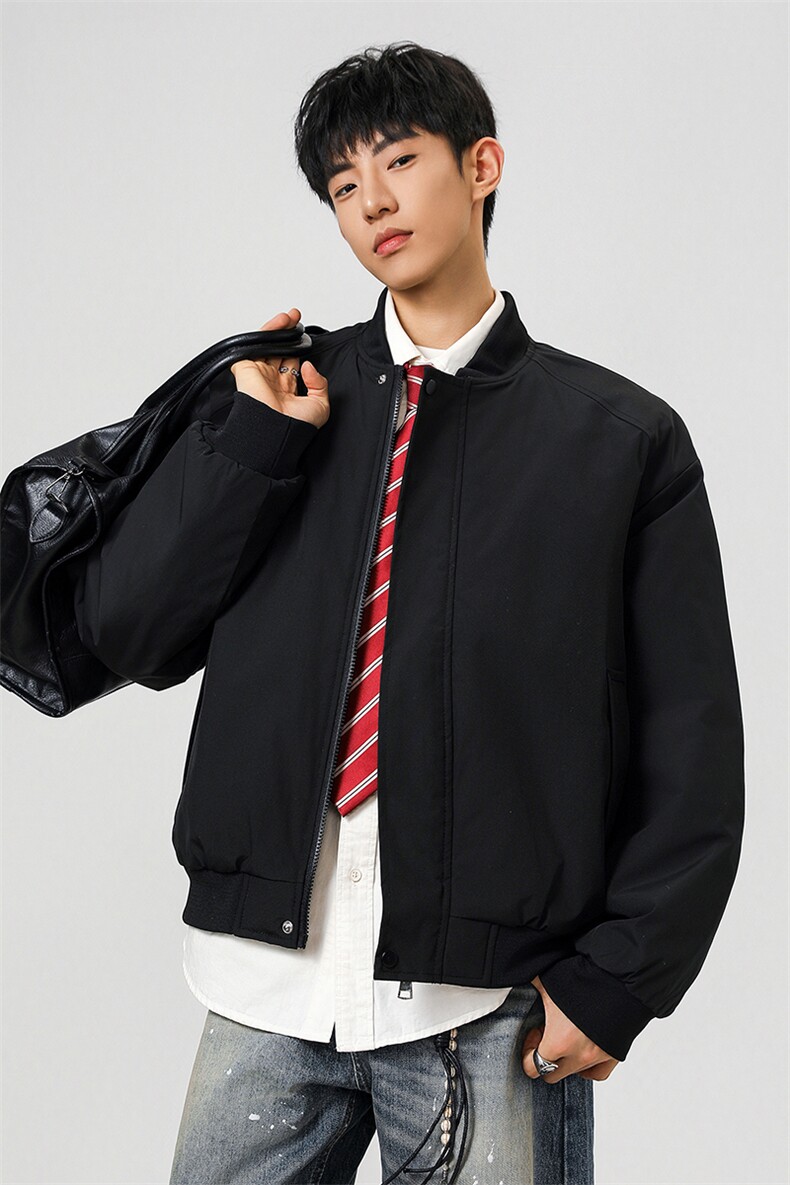 冬季clean纯色棒球服领棉服加厚短款棉衣HZ8815-特P68不议价,男装棉衣,星座610B-1