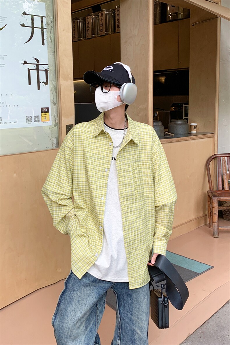 特P40无差价夏季新款潮流设计格子防嗮衬衫-HS2278日系相机风,男装衬衫,电商A003