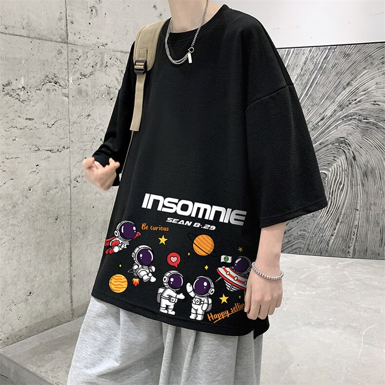 Q11228-P30春夏季七分袖t恤男大码五分袖男短袖中袖大皂风,男装T恤,电商A040