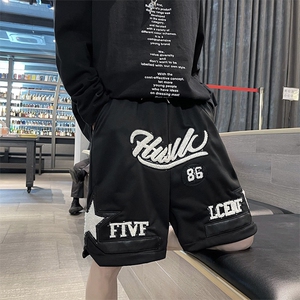 夏季美式复古刺绣篮球短裤男女运动裤学生休闲五分裤宽松DK11-P33图片