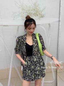 现货，夏季新款，西装碎花套装，女装西装，HTYX(6F)