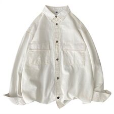 秋季新款长袖衬衫男韩版纯色宽松潮流百搭男生衬衣202-7-GC14，男装衬衫，星座1302