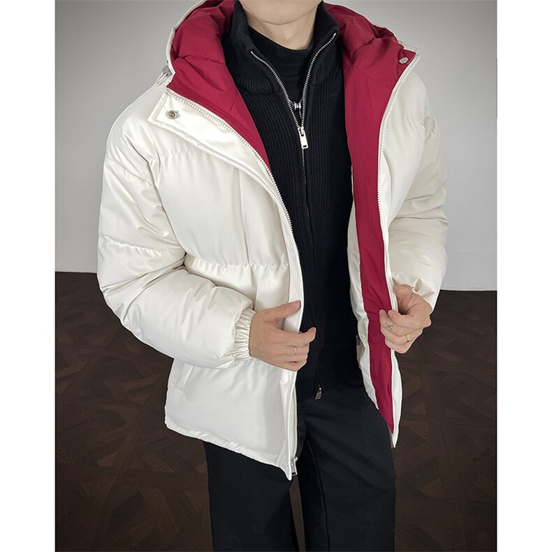 冬季clean撞色棉服中性加厚连帽短款棉衣HZ8811-特P68不议价,男装棉衣,星座610B-1