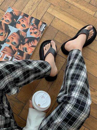 秋季格子阔腿裤，其它，欧佩琳