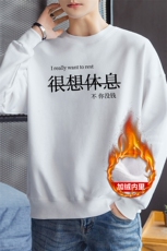 冬季新款加绒男士休闲很想休息印花卫衣1511A-2-F009加绒-P19，男装卫衣，星座1816-2（原1210–2）