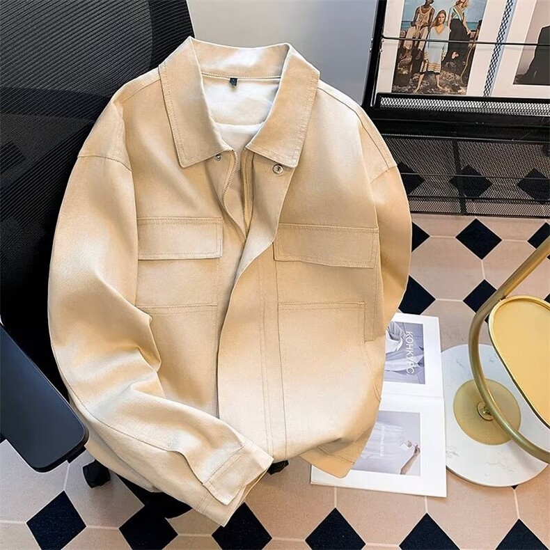 复古多口袋工装夹克外套男士百搭休闲运动棒球服上衣服W1041/P82,男装夹克,星座506B