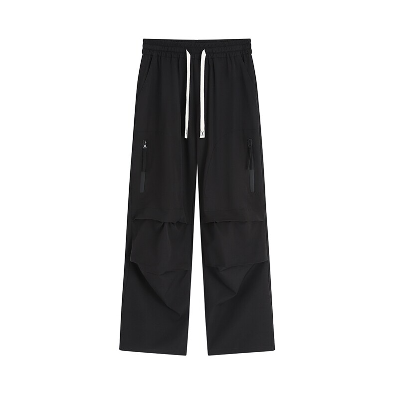 褶皱设计防水拉链休闲裤K031平铺92%聚酯纤维8%氨纶(S-2XL)TP27,男装休闲裤,电商A088