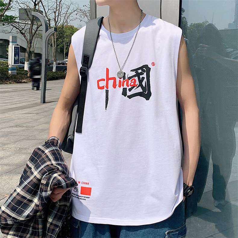 夏季港风宽松青少年休闲背心TC1108-P25,男装T恤,星座717