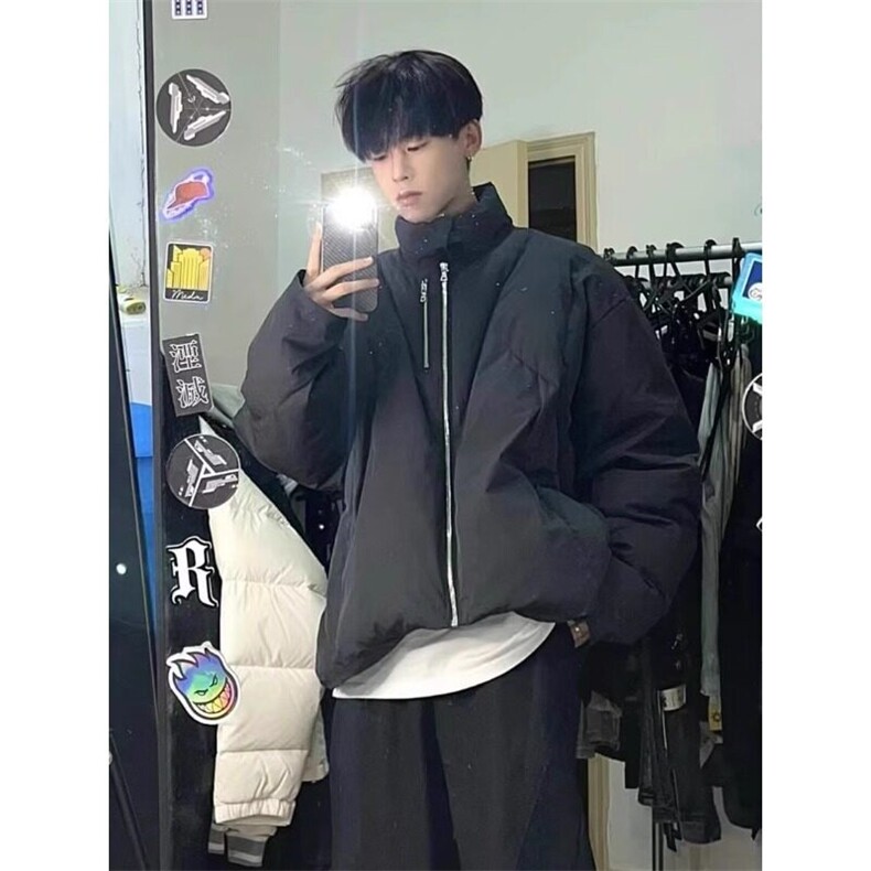 【有货】立领解构多拉链宽松黑色棉衣棉服外套MY8211特P103,男装棉衣,星座908-1