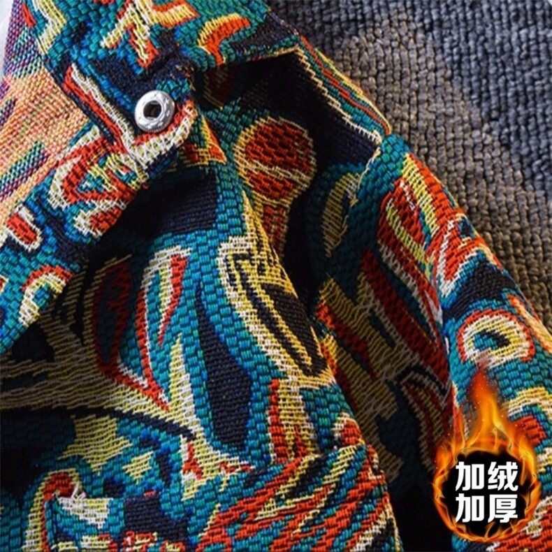 复古小香风外套男冬季加绒加厚宽松翻领毛呢衬衫夹克休闲上衣,男装夹克,星座1013-1