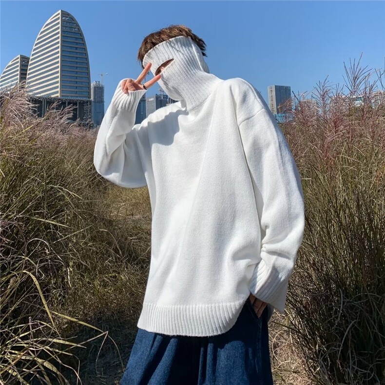 高领黑色毛衣男士冬季宽松慵懒风打底衫大码高级感BZ611-P45,男装针织衫/毛衣,星座1109-3