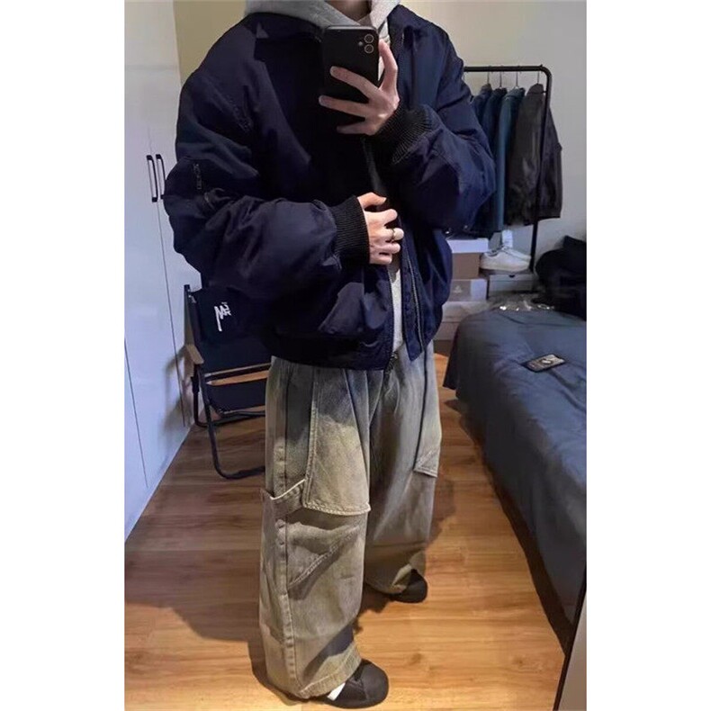 飞行员夹克男春季美式复古翻领棒球服cleanfit痞帅短款外套J356,男装夹克,星座1116A（原606A-3）
