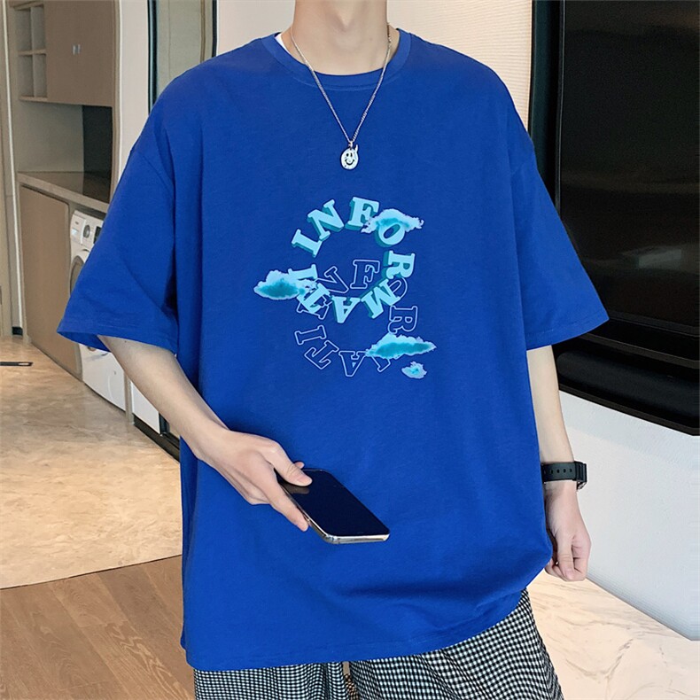 ！200g！2023春夏新款男士百搭短袖T恤潮流体恤衫T2207P25,男装T恤,电商B220
