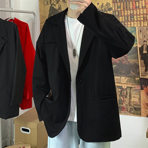 2023秋季新款百搭男士休闲西装学生宽松西服外套单西XZ01P85图片