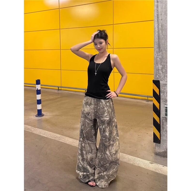 美式复古牛仔裤男女新款高级感修身显瘦百搭休闲工装长裤ANB214,男装牛仔裤,星座516A